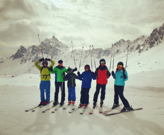 Guest ski day, right before a difficult descent of the Marmolada!