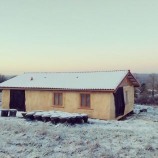 Work progressed on the house during the winter despite sub-zero temperatures